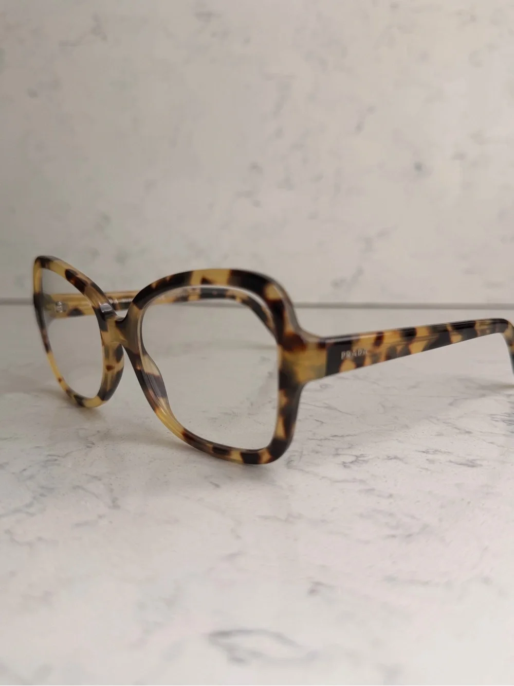 Prada Woman’s Tortoise Shell Acetate Glasses - Honey Brown & Dark Accents